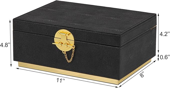 HofferRuffer Elegant Faux Leather Decorative Box, Storage Jewelry Box Organizer - Image 2