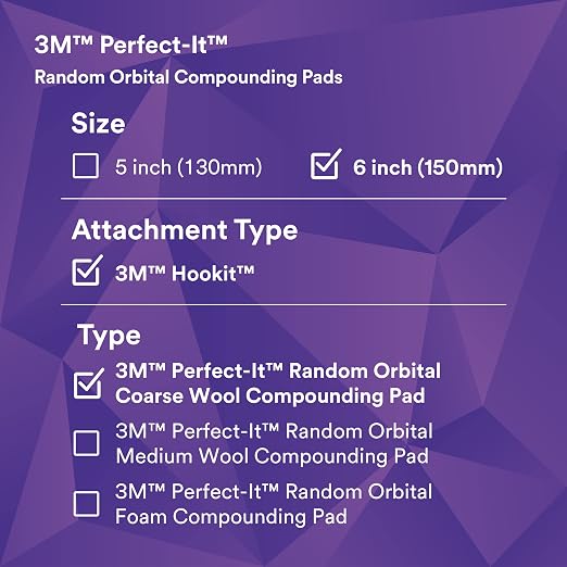 3M Perfect-It Random Orbital Coarse Wool Compounding Pad, Orbital Pads - Image 10