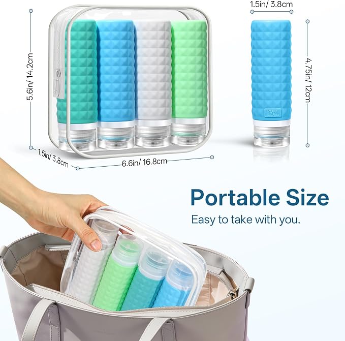 Travel Bottles for Toiletries, TSA Approved Travel Size Containers, Leak Proof - Image 3