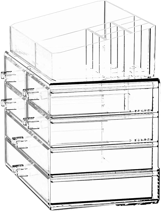 ZHIAI Stackable Storage Drawers, Acrylic Bathroom Counter Organizer Clear - Image 6