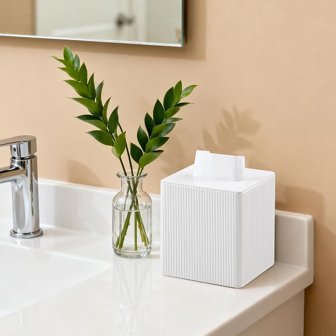 Tissue Box Cover Square with Magnetic Closure, PU Leather Tissue Box Holder - Image 5