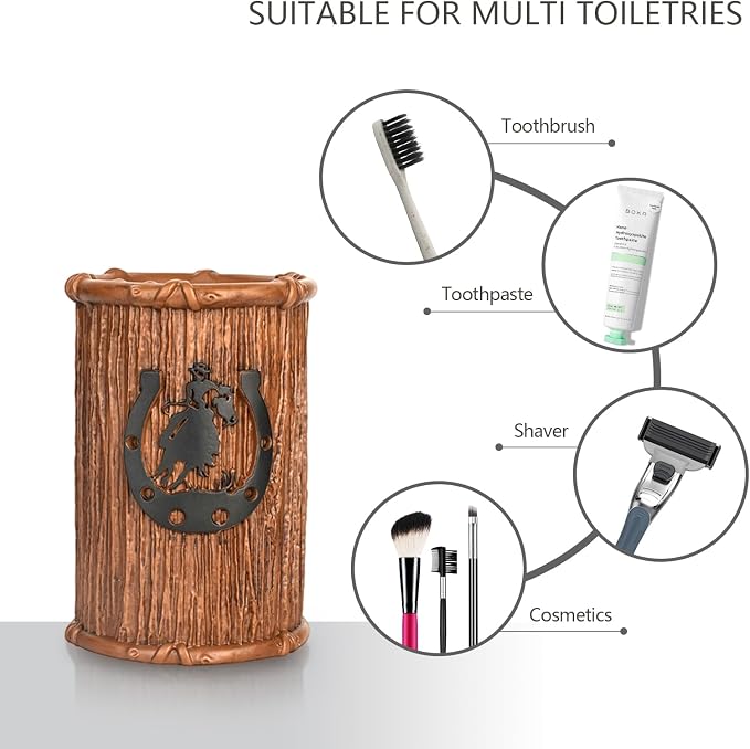 Bathroom Accessory Sets 4PCS Bathroom Accessories Set Complete Western Rustic - Image 6