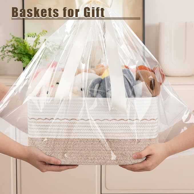 4 Pack Storage Baskets for Organizing, 15.75''x11.8''x7.87'', Decorative Cotton - Image 7