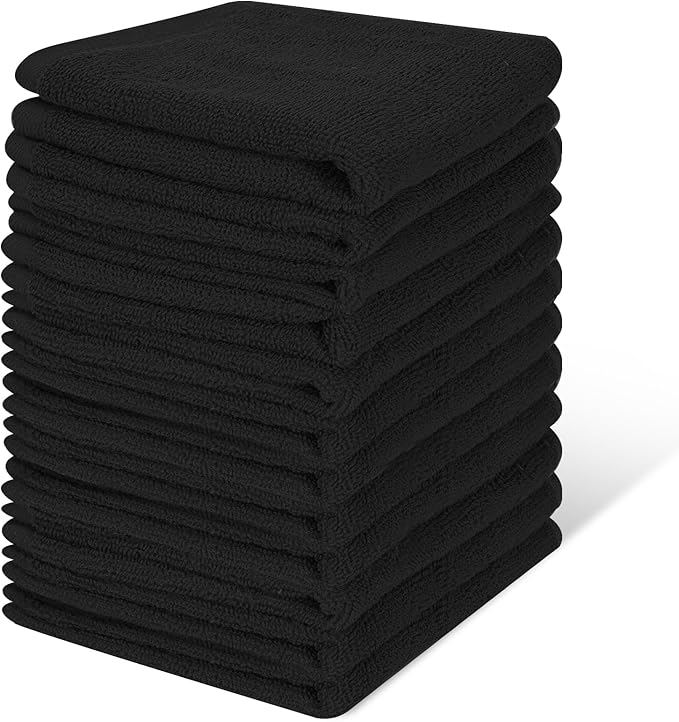 12 Pack 100% Cotton Wash Cloth, 12x12 Inch Highly Absorbent and Soft Feel by INFICRIME