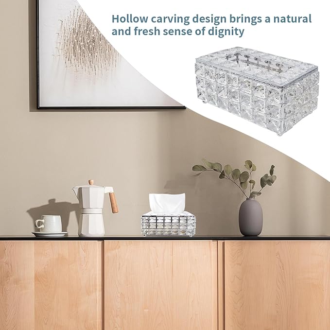 Geesatis Tissue Box Cover, Rectangle Tissue Box Holder, Rectangular Napkin - Image 7
