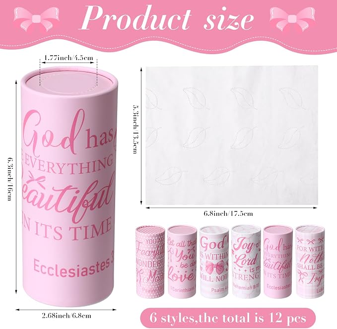 Outus 12 Pcs Christian Car Tissues Cylinder Holder - Image 2