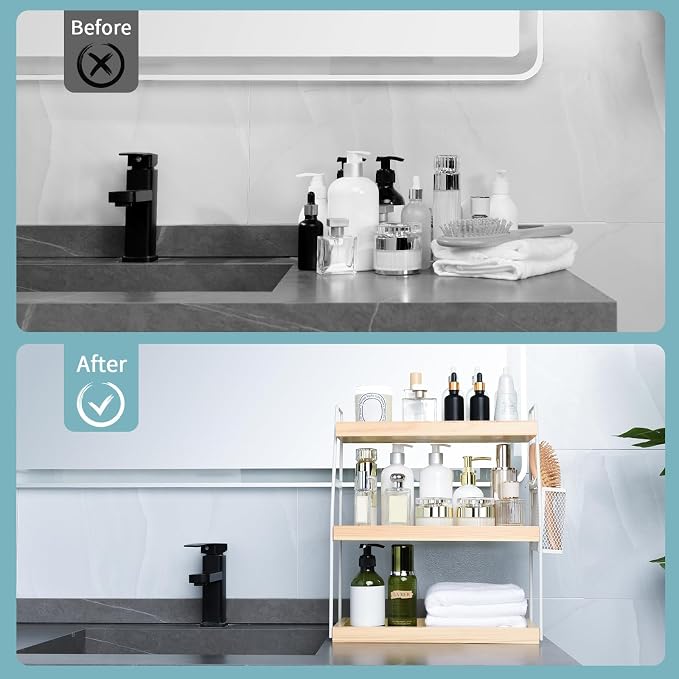 Bathroom Counter Organizer, 3-Tier Standing Storage Shelf - Image 3