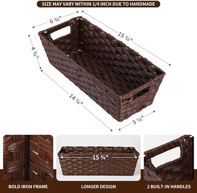 Plastic Wicker Storage Baskets - Image 2