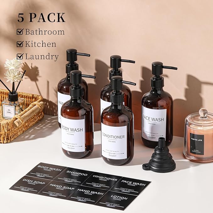 Shampoo and Conditioner Bottles, Shampoo Dispenser - Image 2