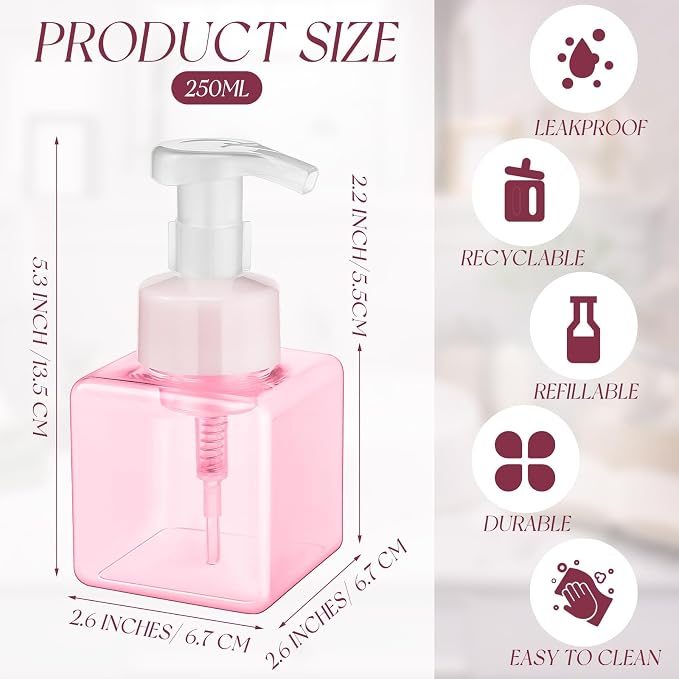 Domensi 12 Pcs Foam Pump Bottle Foaming Soap Dispenser Empty Travel Foaming - Image 2