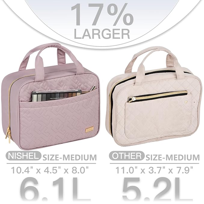 NISHEL Travel Toiletry Bag for women, Portable Hanging Organizer for - Image 3