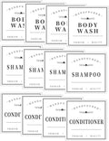 12PCS Bathroom Labels for Bottles, Minimalist Bathroom Organization Labels by HVSWLY