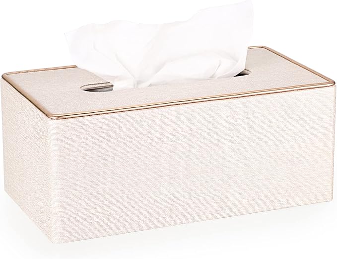 Sumnacon Rectangular Linen Tissue Box Cover by Sumnacon