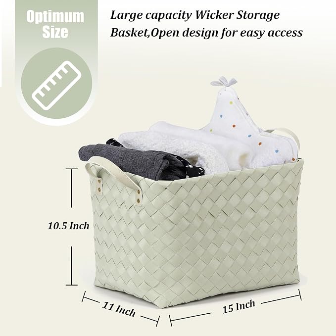BROWNLILY Handwoven Clothes Basket Laundry Hampers Large Wicker Storage Baskets - Image 5