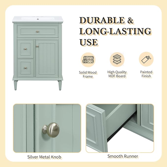 Harper & Bright Designs 24" Bathroom Vanity - Image 6
