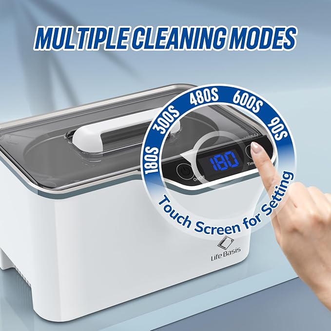 LifeBasis Ultrasonic Jewelry Cleaner, Professional 45kHz Ultrasonic Cleaner - Image 4