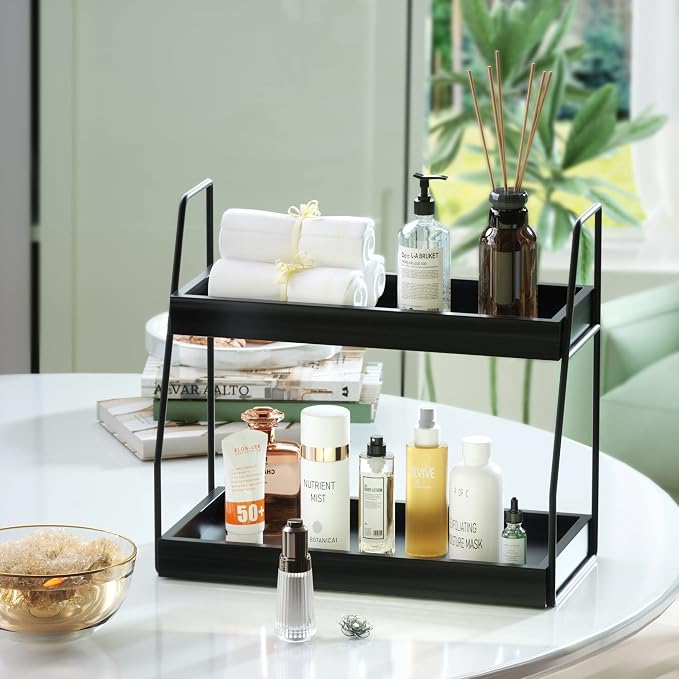 ZGO 2-Tier Modern Bathroom Counter Organizer, Wooden Sink Organizer Shelf - Image 6