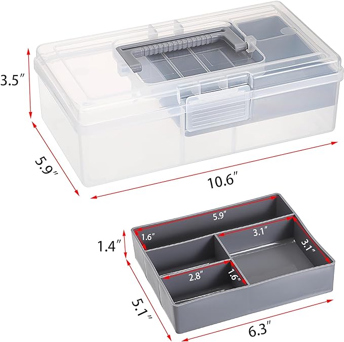 JUXYES 2 Pack Plastic Carry Storage Box - Image 3