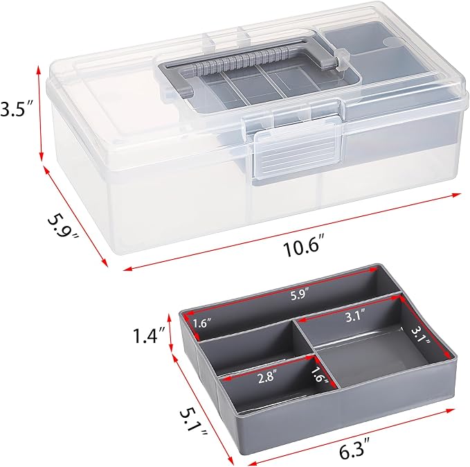 JUXYES Plastic Carry Storage Box - Image 2