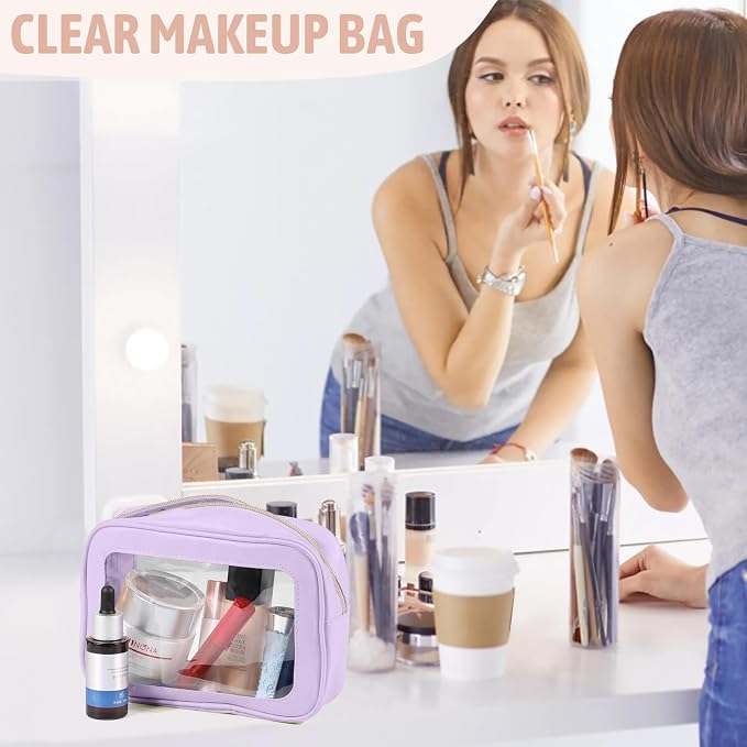 3PCS Clear Toiletry Bag, TSA Approved Travel Pouch - Image 2
