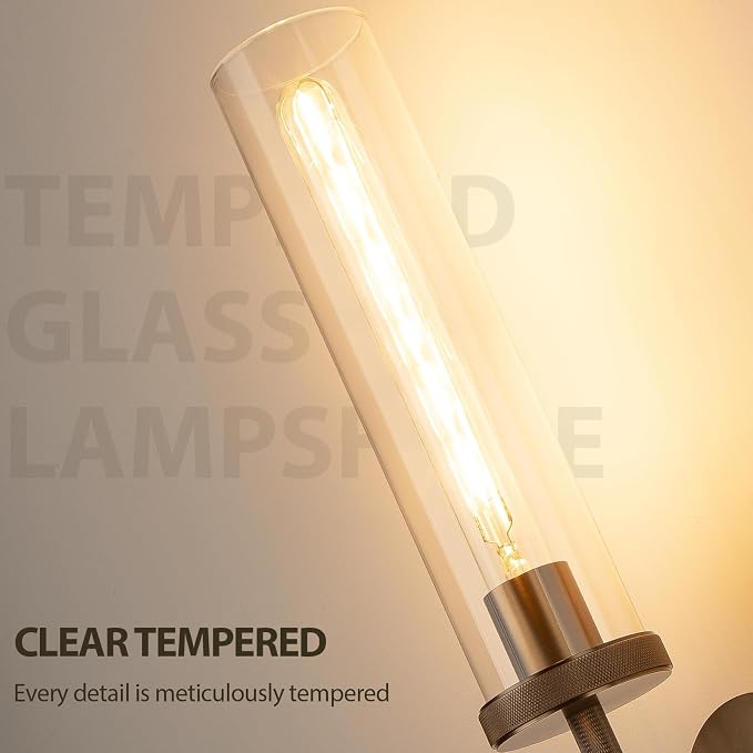 19.5" Knurled Bronze Wall Sconces Set of 2, Bathroom Vanity Light Fixtures - Image 3