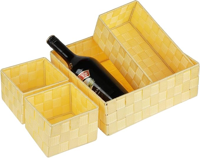 Posprica Woven Storage Baskets for Organizing, Small Black Baskets Cube Bin - Image 4