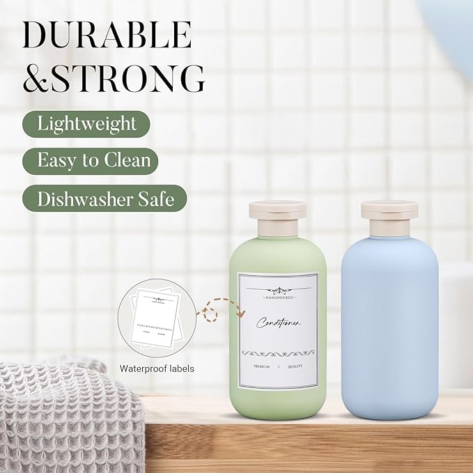 3 PACK Travel Shampoo Bottle, Empty Plastic Squeeze Bottles 6.8oz - Image 2