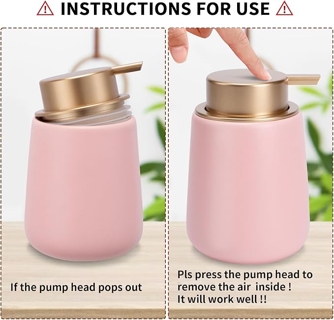 Soap Dispenser Ceramic with Easy-to-Press Pump Hand Lotion Liquid Dispenser - Image 8
