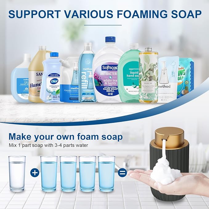Ceramic Foaming Soap Dispenser, 12 oz Bathroom Foam Hand Soap Dispenser - Image 5