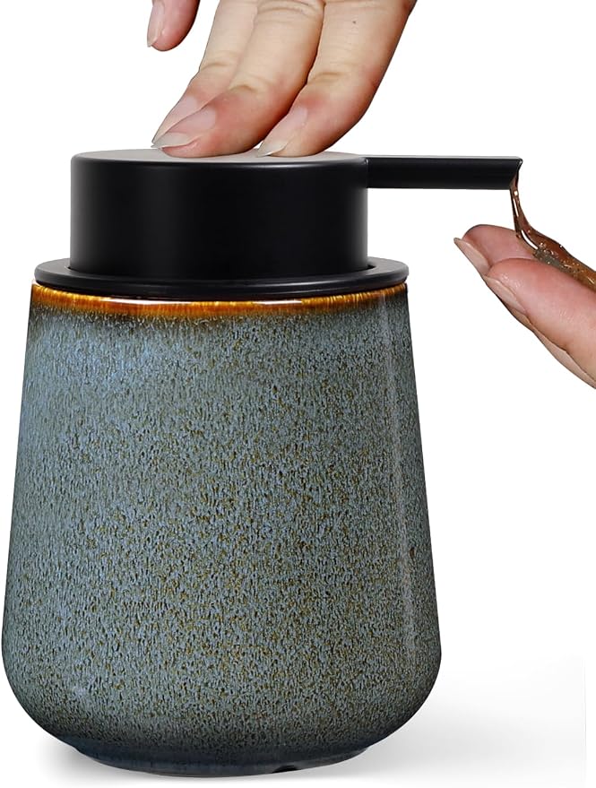 INGOFIN Ceramic Lotion Dispenser - 12 oz Refillable Hand Soap Dispenser Bathroom by INGOFIN