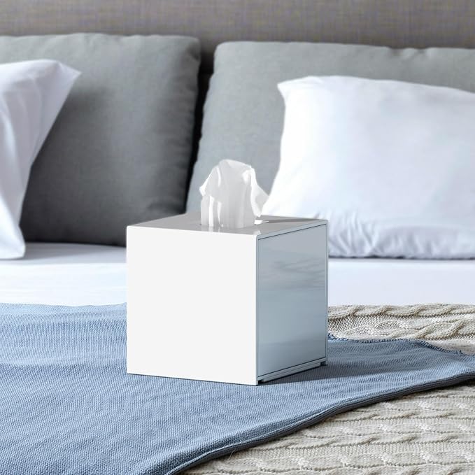 FEMELI Tissue Box Cover, Square Acrylic Tissues Paper Holder - Image 7
