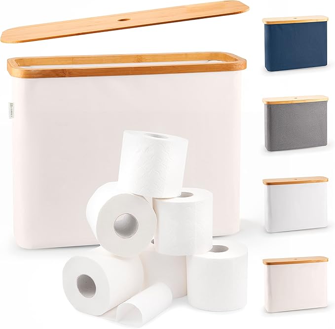 LONBET Toilet Paper Storage for 12 Rolls, Stackable & Foldable by Lonbet