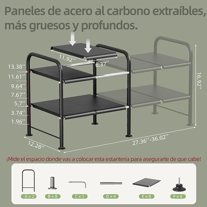 NETEL Adjustable Under Sink Organizers and Storage, Expandable Cabinet Storage - Image 3