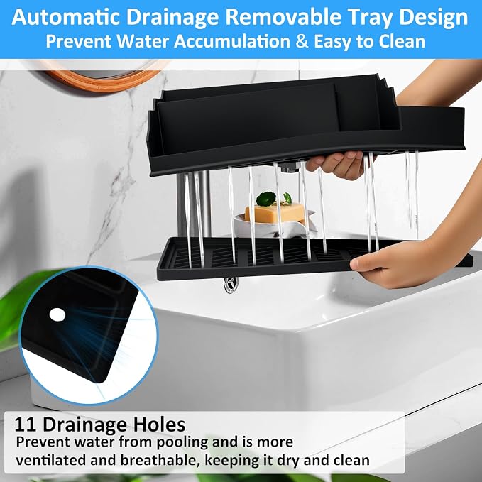 Bathroom Counter Organizer, Toothbrush and Toothpaste Holder - Image 7