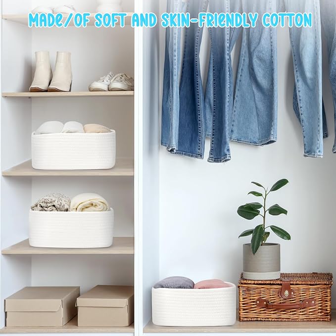 3-Pack Storage Baskets for Organizing | Woven Shelf Toy Basket | Rope Baskets - Image 4