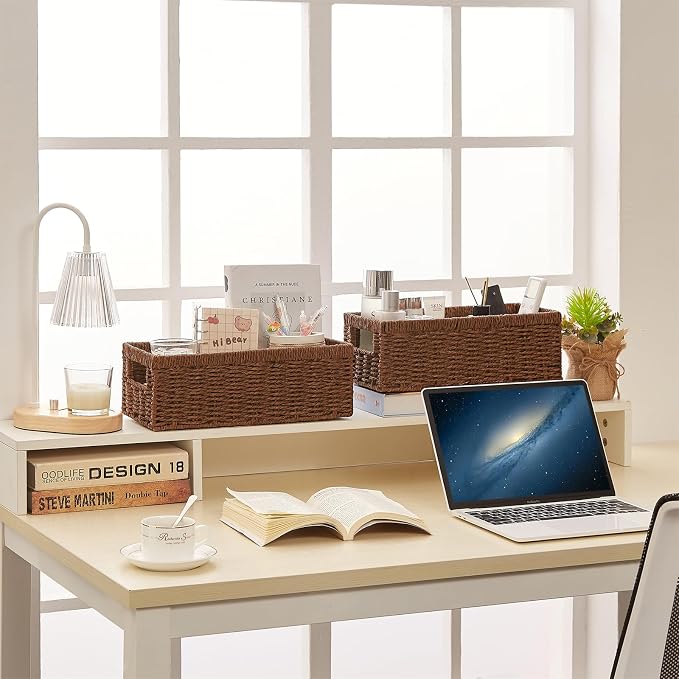 Vagusicc Wicker Storage Basket, Paper Rope Wicker Baskets - Image 5