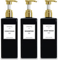 Black Shampoo Bottles with Gold Pump YACEYACE 16.9oz Set of 3 Shampoo and by YACEYACE
