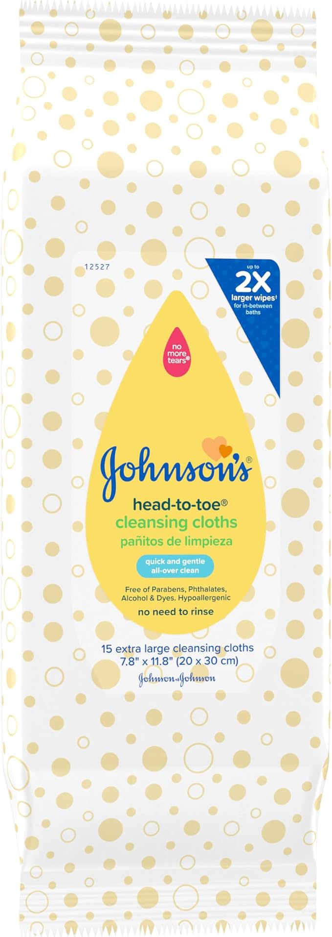 Johnson's Baby Head-to-Toe Gentle Cleansing Cloths, No Rinse, Disposable - Image 5