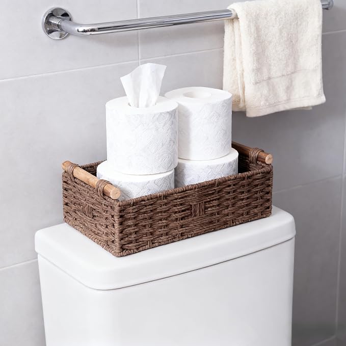 Back of Toilet Basket, Basket for Toilet Tank Top, Decorative Bathroom - Image 4