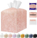 Tissue Box Holder Cover Square Tissue Cube Cover PU Leather Tissue Organizer by DecorateYourHome