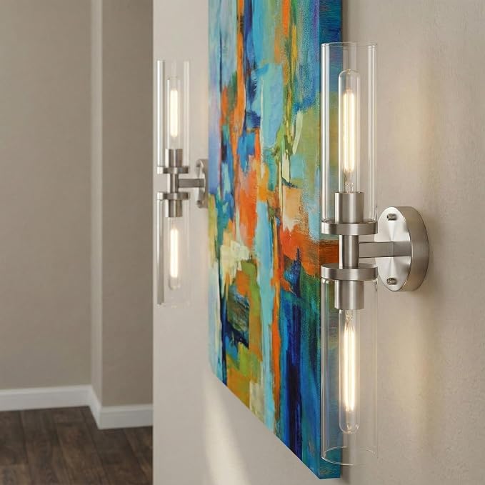 Wall Sconces 2-Pack, Hardwired Bathroom Light Fixtures, Modern Farmhouse Vanity - Image 5