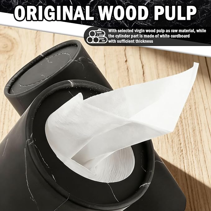 4PCS Car Tissue Holder with 50 Facial Tissue, Minimalist Round Car Tissues - Image 3