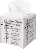 Christian Bible Verses Tissue Box Cover Square, Inspirational Quotes Waterproof by BGFMVS