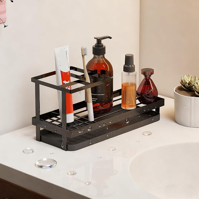 Toothbrush Holders for Bathroom, Carbon Steel Bathroom Organizer Countertopr - Image 7