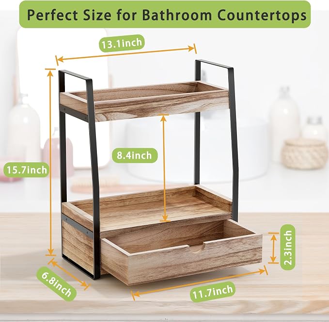 2-Tier Bathroom Organizer Countertop, Bathroom Sink Organizer Countertop - Image 3