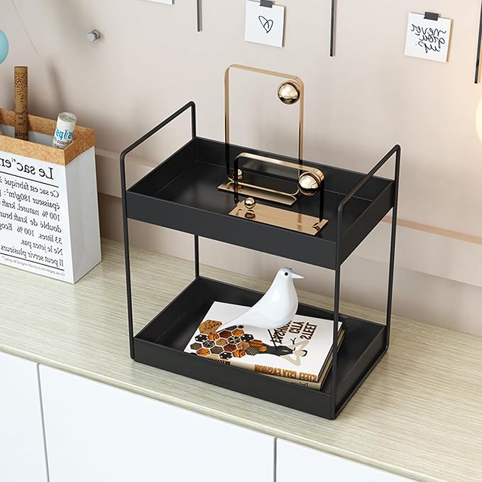 2 Tier Bathroom Counter Organizer, Standing Vanity Organizer Shelf - Image 3
