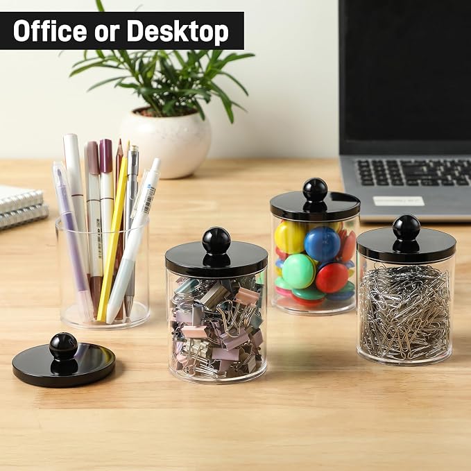 4 Pcs, Acrylic Qtip Holder Dispenser - Image 7