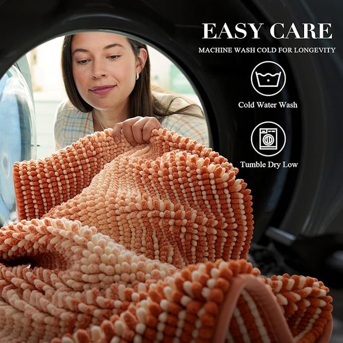 BSICPRO Bath Mat, Non Slip 20 x 32 Inches Water Absorbent Chenille Bathroom - Image 5