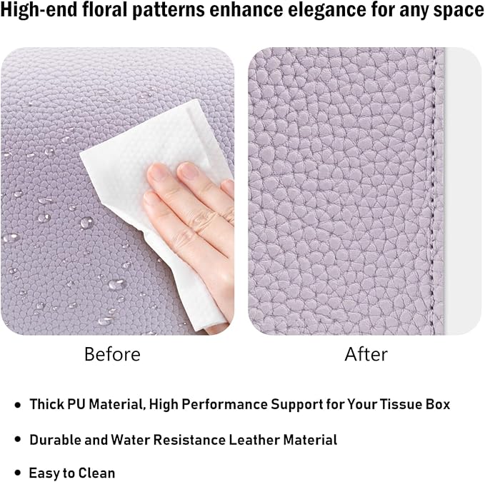 Tissue Box Cover PU Leather Tissue Holder Rectangle Facial Tissue Case Tissue - Image 5