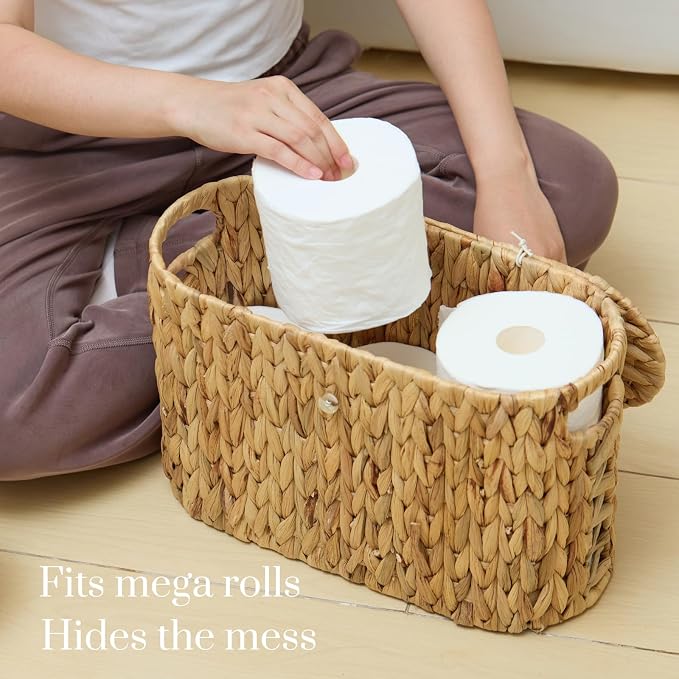 YANGQIHOME Toilet Paper Storage, Water Hyacinth Toilet Paper Storage - Image 4